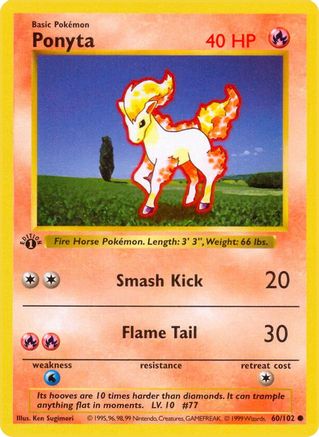 Ponyta (060/102) [Base Set Shadowless] 1st Edition - Common