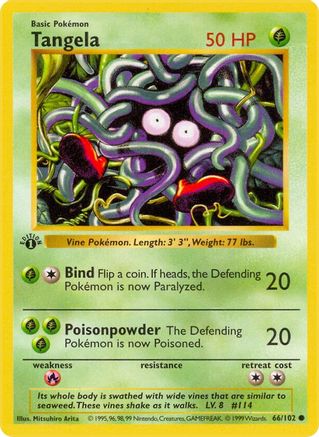 Tangela (066/102) [Base Set Shadowless] 1st Edition - Common