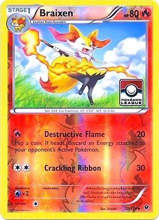 Braixen (Pokemon League) (012/124) [League & Championship Cards] Reverse Holofoil - Promo