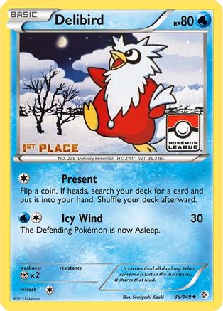Delibird (Pokemon League) [1st Place] (38/149) [League & Championship Cards] Reverse Holofoil - Promo