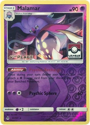Malamar (League Challenge) [4th Place] (51/131) [League & Championship Cards] Reverse Holofoil - Promo
