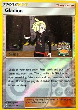 Gladion (Regional Championships) [Staff] (95/111) [League & Championship Cards] Reverse Holofoil - Promo