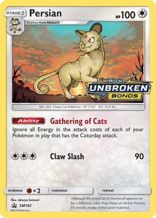 Persian - SM182 (Prerelease) (SM182/248) [SM Promos] Holofoil - Promo