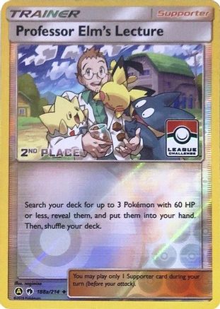 Professor Elm's Lecture (League Challenge) [2nd Place] (188a/214) [League & Championship Cards] Reverse Holofoil - Promo