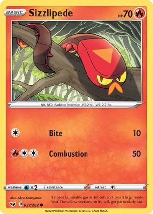 Sizzlipede (037/202) [SWSH01 Sword & Shield Base Set] - Common