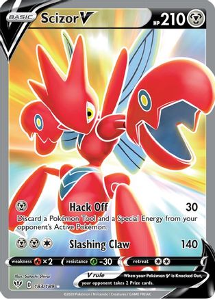 Scizor V (Full Art) (183/189) [SWSH03 Darkness Ablaze] Holofoil - Ultra Rare