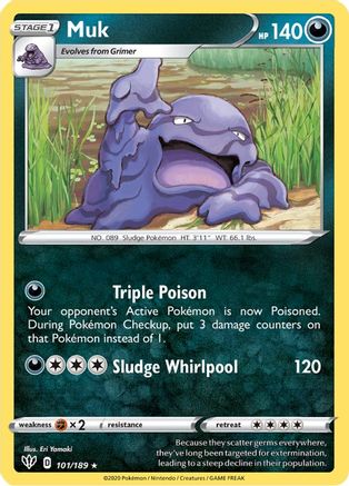 Muk (101/189) [SWSH03 Darkness Ablaze] Reverse Holofoil - Rare