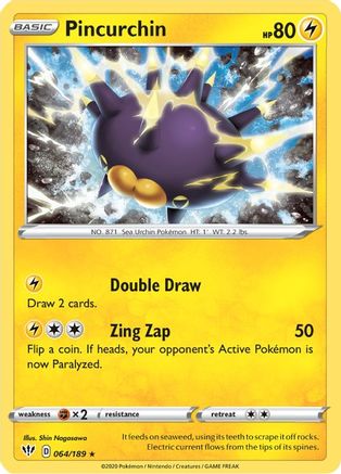 Pincurchin (064/189) [SWSH03 Darkness Ablaze] Reverse Holofoil - Holo Rare