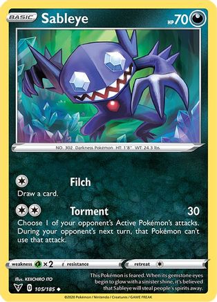 Sableye (105/185) [SWSH04 Vivid Voltage] Reverse Holofoil - Uncommon