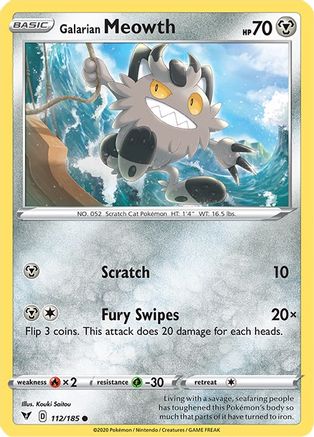 Galarian Meowth (112/185) [SWSH04 Vivid Voltage] - Common