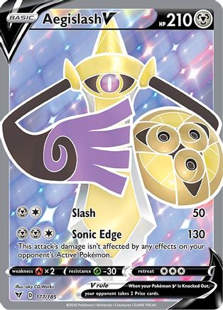 Aegislash V (Full Art) (177/185) [SWSH04 Vivid Voltage] Holofoil - Ultra Rare