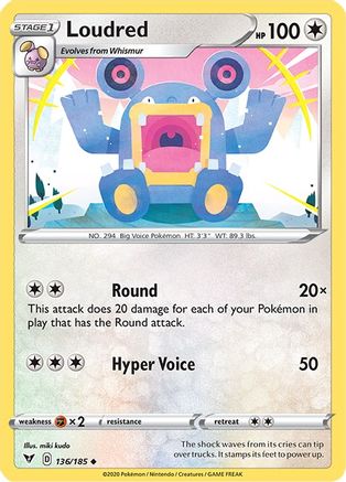 Loudred (136/185) [SWSH04 Vivid Voltage] Reverse Holofoil - Uncommon
