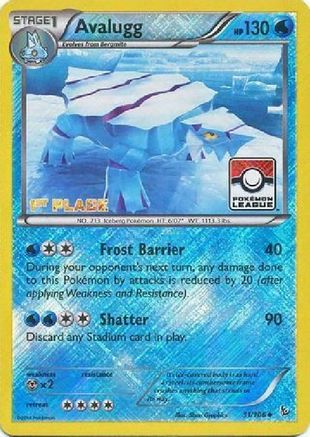 Avalugg (Pokemon League) [1st Place] (31/106) [League & Championship Cards] Reverse Holofoil - Promo
