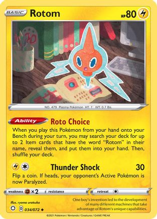 Rotom (034/72) [Shining Fates] Reverse Holofoil - Uncommon