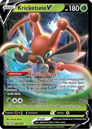 Kricketune V (006/163) [SWSH05 Battle Styles] Holofoil - Ultra Rare