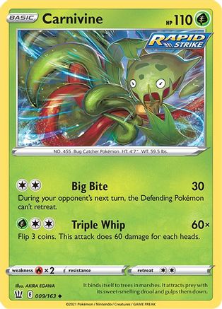 Carnivine (009/163) [SWSH05 Battle Styles] - Uncommon