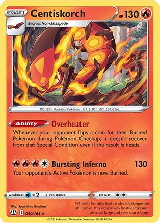 Centiskorch (030/163) [SWSH05 Battle Styles] - Rare