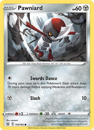 Pawniard (103/163) [SWSH05 Battle Styles] Reverse Holofoil - Common
