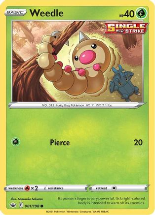 Weedle (001/198) [SWSH06 Chilling Reign] - Common