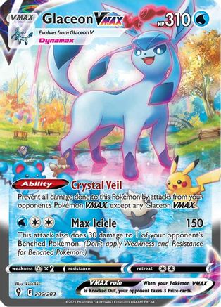 Glaceon VMAX (Alternate Art Secret) (209/203) [SWSH07 Evolving Skies] Holofoil - Secret Rare