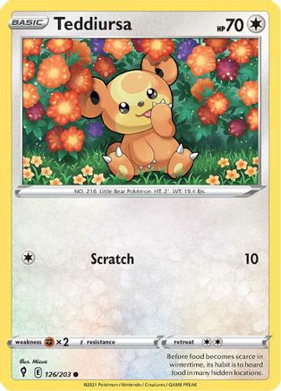 Teddiursa (126/203) [SWSH07 Evolving Skies] - Common