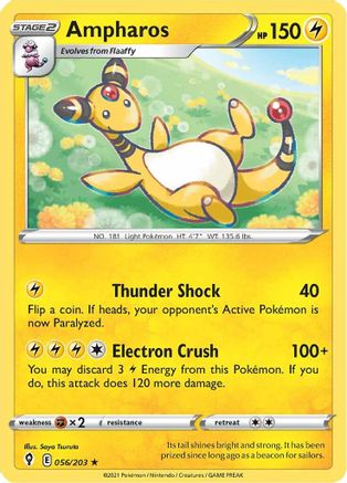 Ampharos (056/203) [SWSH07 Evolving Skies] Reverse Holofoil - Rare