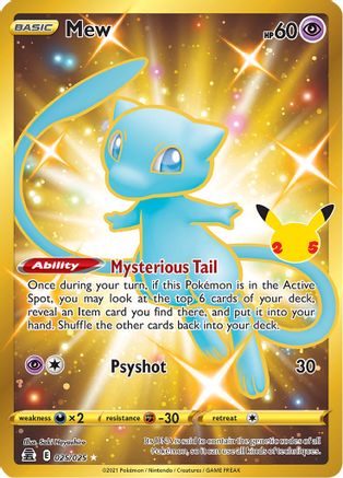 Mew (Secret) (025/25) [Celebrations] Holofoil - Secret Rare