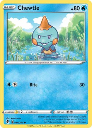 Chewtle (080/264) [SWSH08 Fusion Strike] Reverse Holofoil - Common