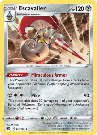 Escavalier (101/172) [SWSH09 Brilliant Stars] Reverse Holofoil - Rare