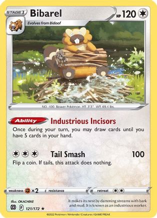 Bibarel (121/172) [SWSH09 Brilliant Stars] Holofoil - Holo Rare