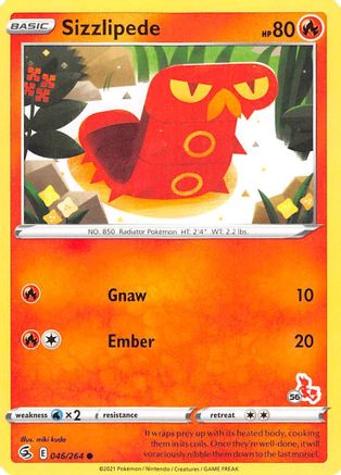 Sizzlipede (#56 Cinderace Stamped) (46/264) [Battle Academy 2022] - Promo