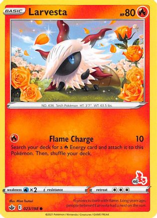 Larvesta (#46 Cinderace Stamped) (23/198) [Battle Academy 2022] - Promo