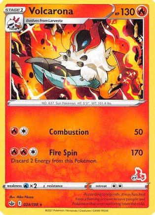 Volcarona (#27 Cinderace Stamped) (24/198) [Battle Academy 2022] - Promo