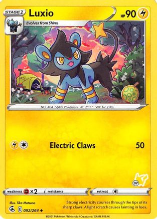 Luxio (#37 Pikachu Stamped) (92/264) [Battle Academy 2022] - Promo
