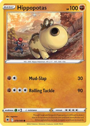 Hippopotas (079/189) [SWSH10 Astral Radiance] Reverse Holofoil - Common