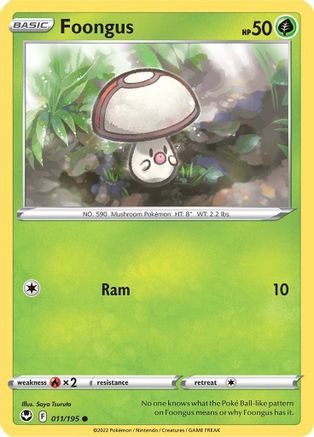 Foongus (011/195) [SWSH12 Silver Tempest] Reverse Holofoil - Common