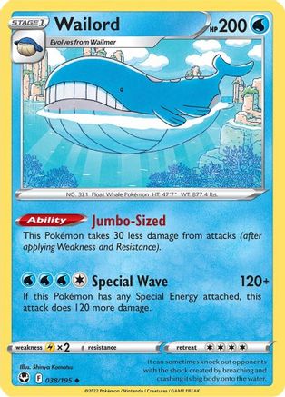 Wailord (038/195) [SWSH12 Silver Tempest] - Uncommon