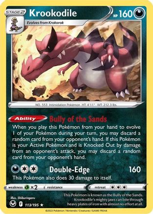Krookodile (113/195) [SWSH12 Silver Tempest] Holofoil - Holo Rare