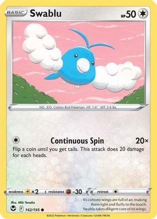 Swablu (142/195) [SWSH12 Silver Tempest] - Common