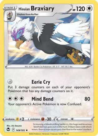 Hisuian Braviary (149/195) [SWSH12 Silver Tempest] - Rare