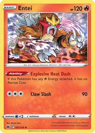 Entei (021/159) [SWSH Crown Zenith] Reverse Holofoil - Holo Rare