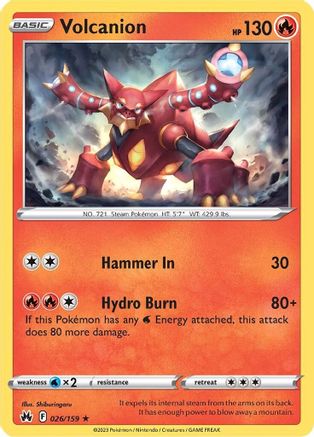 Volcanion (026/159) [SWSH Crown Zenith] Reverse Holofoil - Holo Rare
