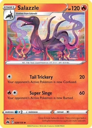 Salazzle (028/159) [SWSH Crown Zenith] Reverse Holofoil - Uncommon