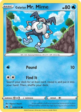 Galarian Mr. Mime (030/159) [SWSH Crown Zenith] Reverse Holofoil - Common