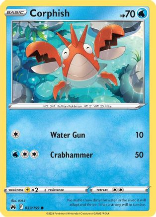 Corphish (033/159) [SWSH Crown Zenith] Reverse Holofoil - Common