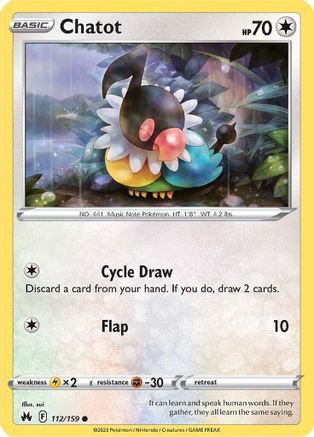 Chatot (112/159) [SWSH Crown Zenith] Reverse Holofoil - Common