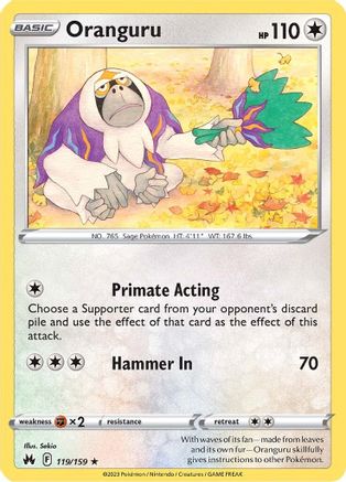 Oranguru (119/159) [SWSH Crown Zenith] Reverse Holofoil - Rare