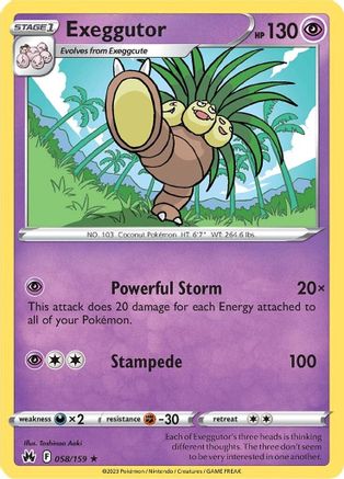 Exeggutor (058/159) [SWSH Crown Zenith] - Rare