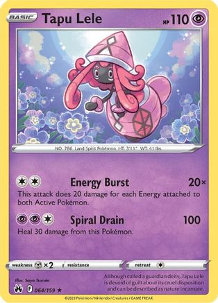 Tapu Lele (064/159) [SWSH Crown Zenith] Reverse Holofoil - Holo Rare