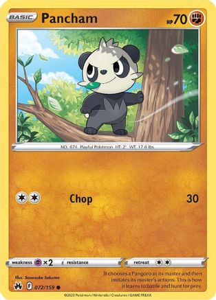 Pancham (072/159) [SWSH Crown Zenith] - Common